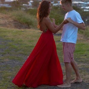 Lulu's RED maxi dress  Fire Engine Red